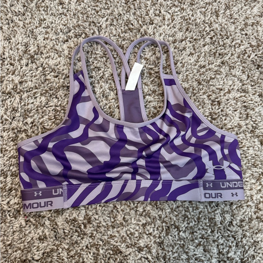 Under Armour Vibrant Purple Patterned Sports Bra